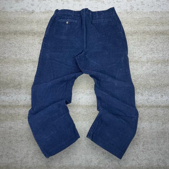 Vintage Reed St James Corduroy Pants Navy Blue Cotton Baggy Wide Leg Pleated 90s - Picture 1 of 4